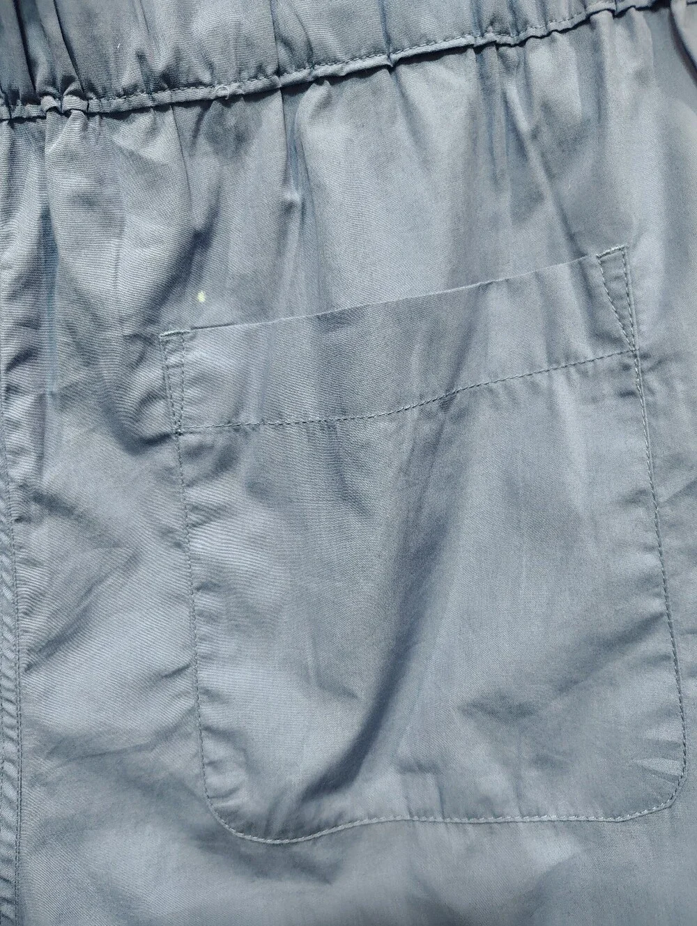 Quince 100% Organic Cotton Poplin Shorts Blue Large L Elastic Waist